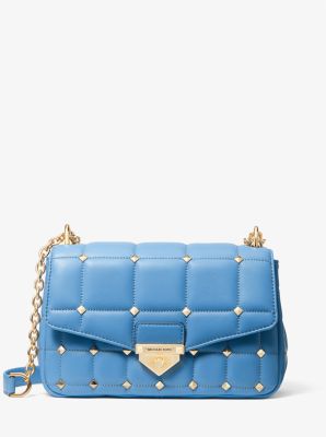 Michael Kors Soho Studded Leather Shoulder Bag in Blue