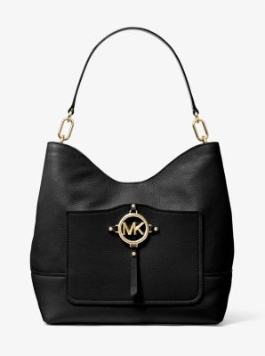 Amy Large Pebbled Leather Shoulder Bag