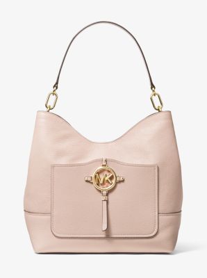 Amy Large Pebbled Leather Shoulder Bag in SOFT PINK | Michael Kors