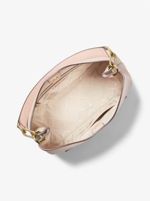 Amy Large Pebbled Leather Shoulder Bag in SOFT PINK | Michael Kors