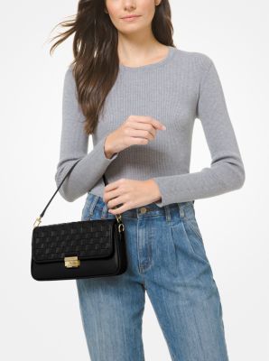 Michael Kors Bradshaw Small Woven Leather Shoulder Bag