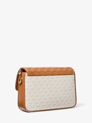 Sac messager Bradshaw de taille moyenne &agrave; logo et en cuir tress&eacute;