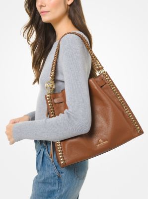 Mina Large Pebbled Leather Shoulder Bag image number 2