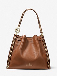 Mina Large Pebbled Leather Shoulder Bag - LUGGAGE - 30S1G4ME3L