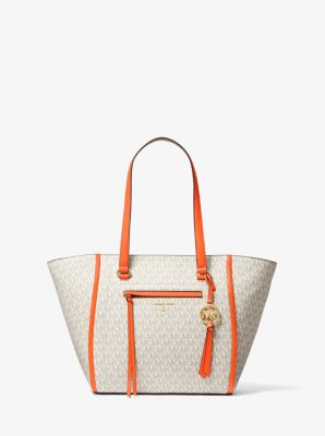 michael kors white logo tote