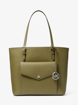 Michael michael kors jet set online medium saffiano leather pocket tote bag