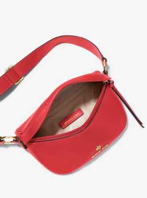 Michael Kors Outlet: Michael bag in grained leather - Cherry