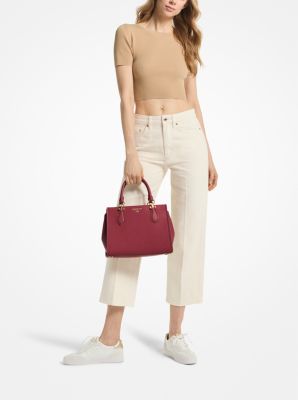 Sac à main Marilyn de taille moyenne en cuir Saffiano in ROUGE PROFOND | Michael Kors