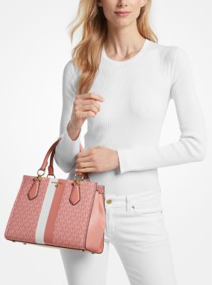 Marilyn Medium Logo Stripe Satchel | Michael Kors