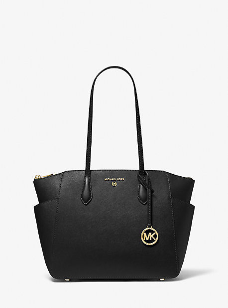 Michaelkors Marilyn Medium Saffiano Leather Tote Bag,BLACK