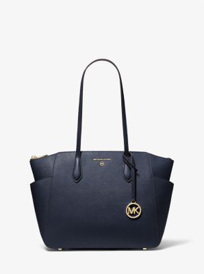 MK Marilyn Medium Saffiano Leather Tote Bag - Blue - Michael Kors