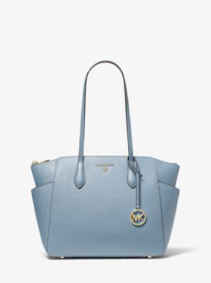 Marilyn Medium Saffiano Leather Tote Bag in PALE BLUE | Michael Kors