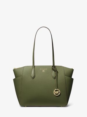 Michael Kors Marilyn Medium Saffiano Leather Tote Bag In Green