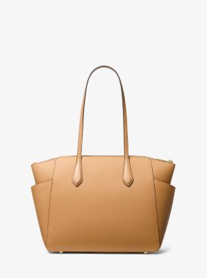 Marilyn Medium Saffiano Leather Tote Bag in PALE PEANUT | Michael Kors