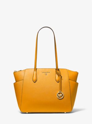 Marilyn Medium Saffiano Leather Tote Bag in GOLDEN ROD | Michael Kors