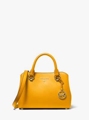 MICHAEL KORS Edith Small Saffiano Leather Satchel in Sun