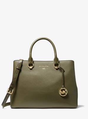 Edith Large Saffiano Leather Satchel