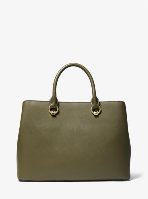 Edith Large Saffiano Leather Satchel