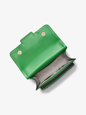 Borsa a spalla Heather grande con logo in VERDE PALMA | Michael Kors