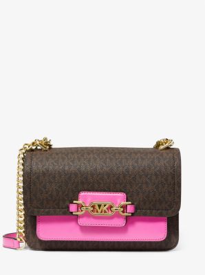 Borsa a spalla Heather grande con logo in ROSSO CILIEGIA | Michael Kors