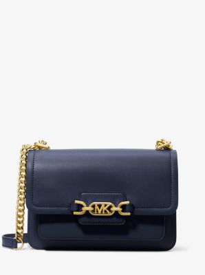 Grand sac porté épaule Heather en cuir in BLEU MARINE | Michael Kors