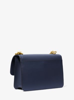 Grand sac porté épaule Heather en cuir in BLEU MARINE | Michael Kors