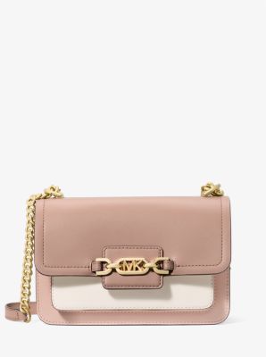 Heather Large Color-Block Leather Shoulder Bag in SFP/LTCR/FWN | Michael Kors