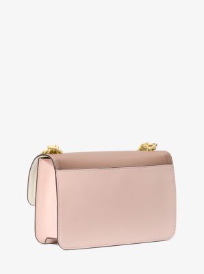 Heather Large Color-Block Leather Shoulder Bag