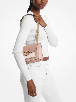 Heather Large Color-Block Leather Shoulder Bag in SFP/LTCR/FWN | Michael Kors
