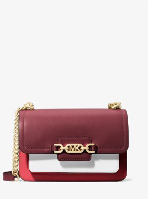 Borsa a spalla Heather grande in pelle color block