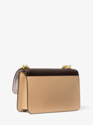 Borsa a spalla Heather grande in pelle color block image number 2