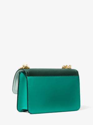 Heather Large Color-Block Leather Shoulder Bag image number 2