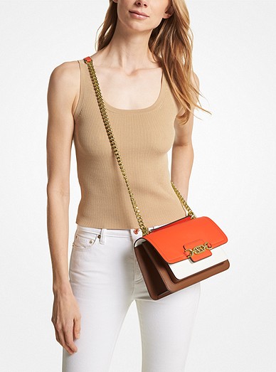 Heather Large Color-block Leather Shoulder Bag | Michael Kors