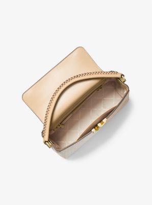 Karlie Medium Two-Tone Graphic Logo Satchel