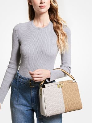 Karlie Medium Two-Tone Graphic Logo Satchel image number 2