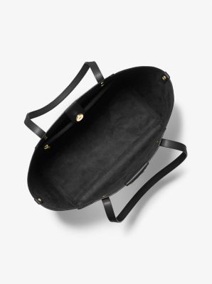 Karlie Large Pebbled Leather Tote Bag in BLACK | Michael Kors