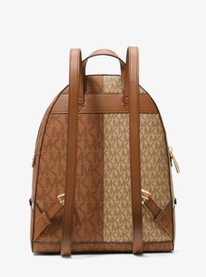 Rhea Medium Two-Tone Logo Backpack in CAMEL COMBO | Michael Kors