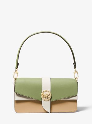 Greenwich Medium Color-Block Saffiano Leather Shoulder Bag