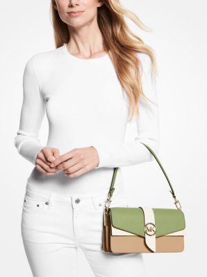Greenwich Medium Color-Block Saffiano Leather Shoulder Bag