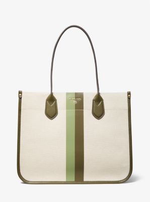 Michael Michael Kors Heidi Large Stripe Canvas Tote Bag