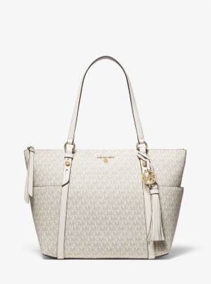 Sullivan Large Logo Top-Zip Tote Bag in VAN/CREAM | Michael Kors