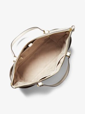 Sullivan Large Logo Top-Zip Tote Bag in VAN/CREAM | Michael Kors