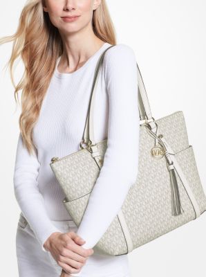 Sullivan Large Logo Top-Zip Tote Bag in VAN/CREAM | Michael Kors