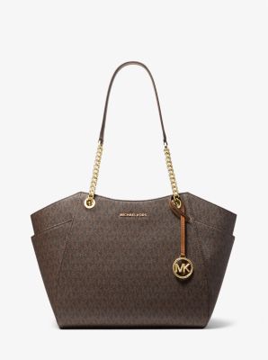  Michael Kors Jet Set Travel Large Logo Tote Bag (Brown Acorn) :  Clothing, Shoes & Jewelry