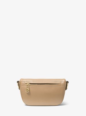 Michael Kors Maisie Large Pebbled Leather 2 in 1 Sling Pack Waist Belt Bag Crossbody Strap (Camel)