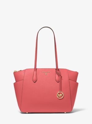 Michael Michael Kors Marilyn Medium Saffiano Tote in Rubin Red