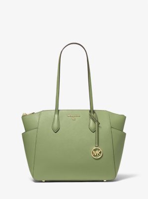 Sac fourre-tout Marilyn de taille moyenne en cuir Saffiano in SAUGE CLAIRE | Michael Kors