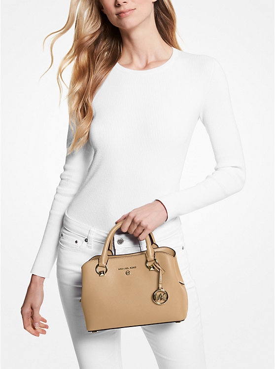 Edith Small Saffiano Leather Satchel image number 2