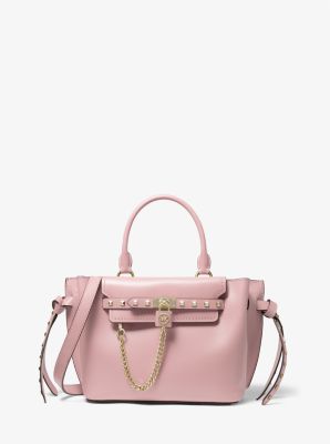 Michael Kors Marilyn Medium Saffiano Smokey Rose Leather Satchel Bag