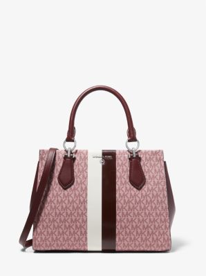 Marilyn Medium Logo Stripe Satchel